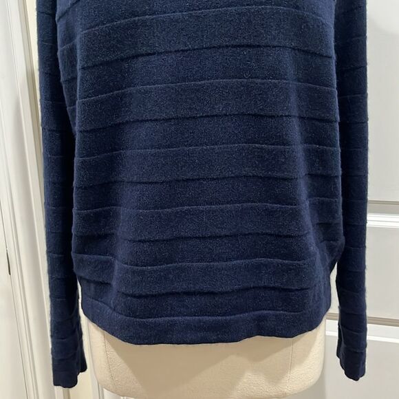 J CASHMERE 100% Pure Cashmere Horizontal Rib Boatneck Raglan Sweater Size Large - Picture 6 of 16